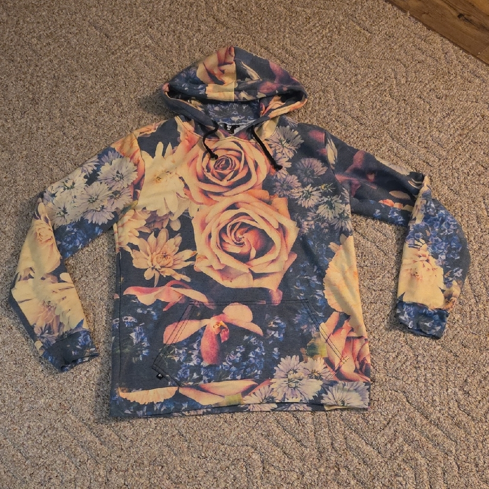 Electro Threads Floral Hoodie Womens Large